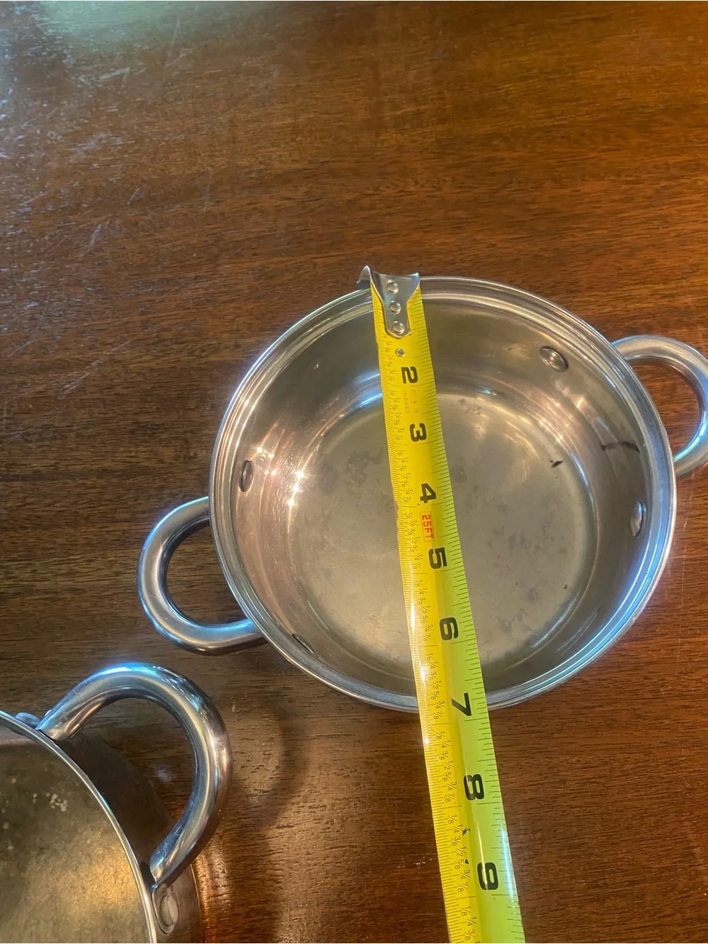 Set of 2 Stainless Steel 18-10 Cook N Home Pots 7” and 8”